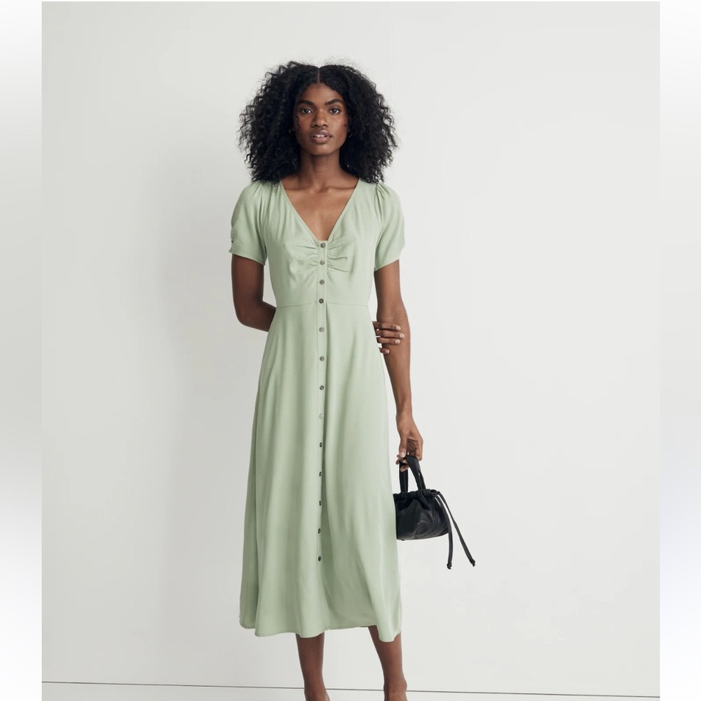 Madewell green midi dress